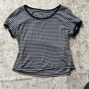 Aeropostale Navy and White Striped Crop Top